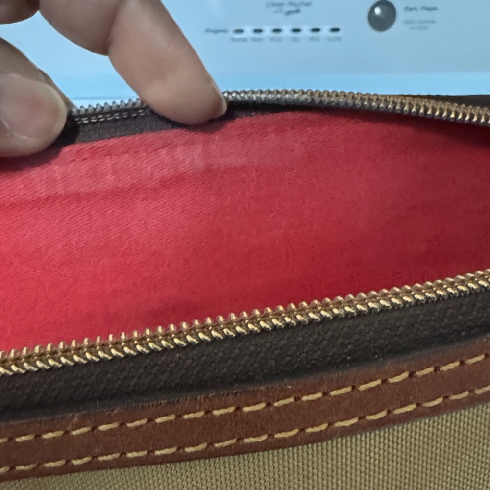 Dooney & Bourke Tan Canvas Satchel with Brown Leather Accents - Picture 8 of 9